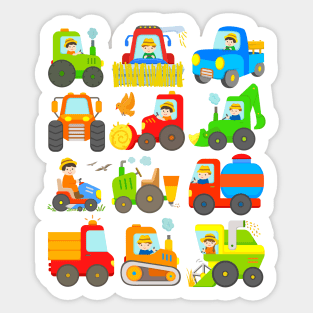 Farm Tractor Boys Girls Cute Agricultural Vehicle Design Sticker